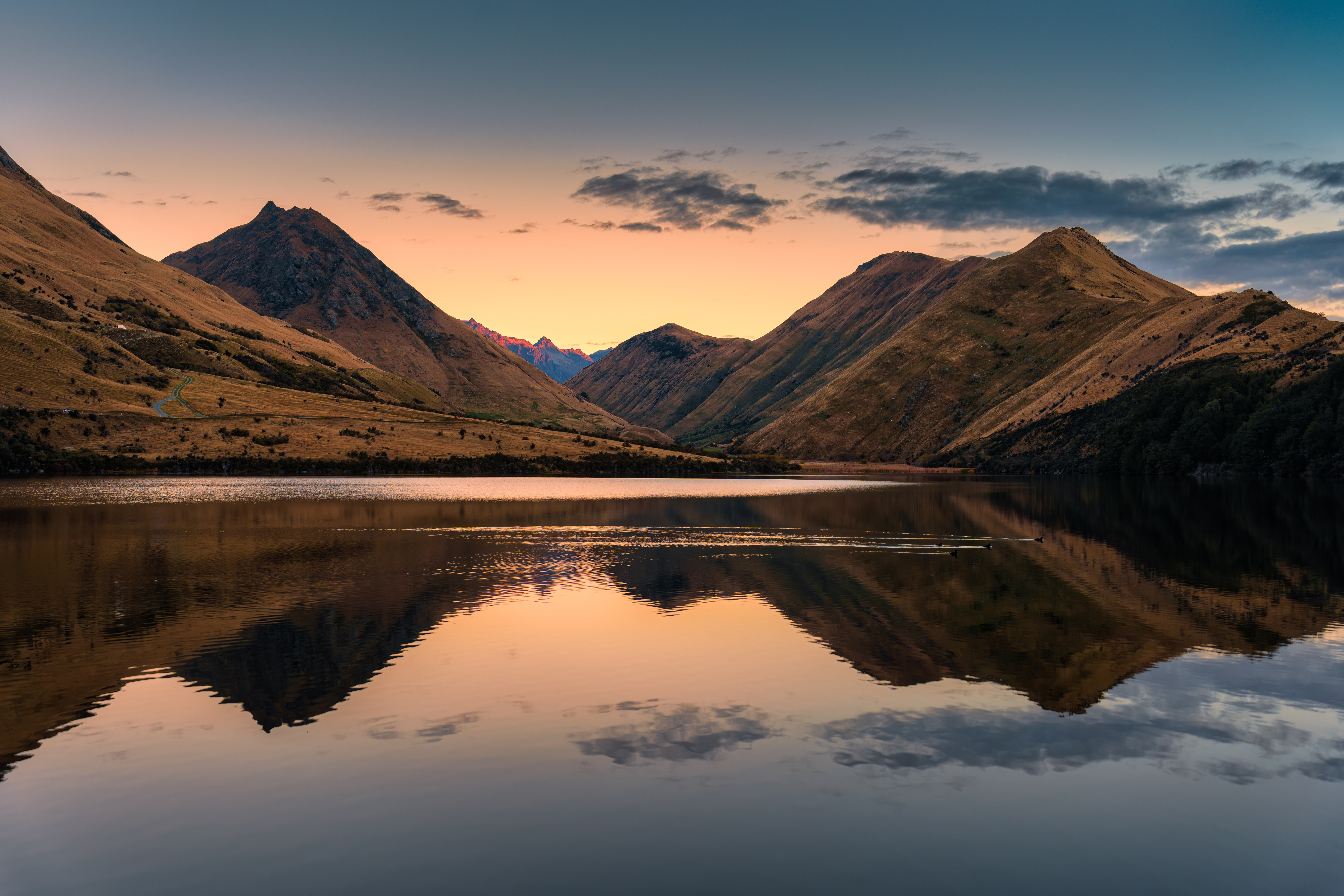 Sunset sky over Moke Lake